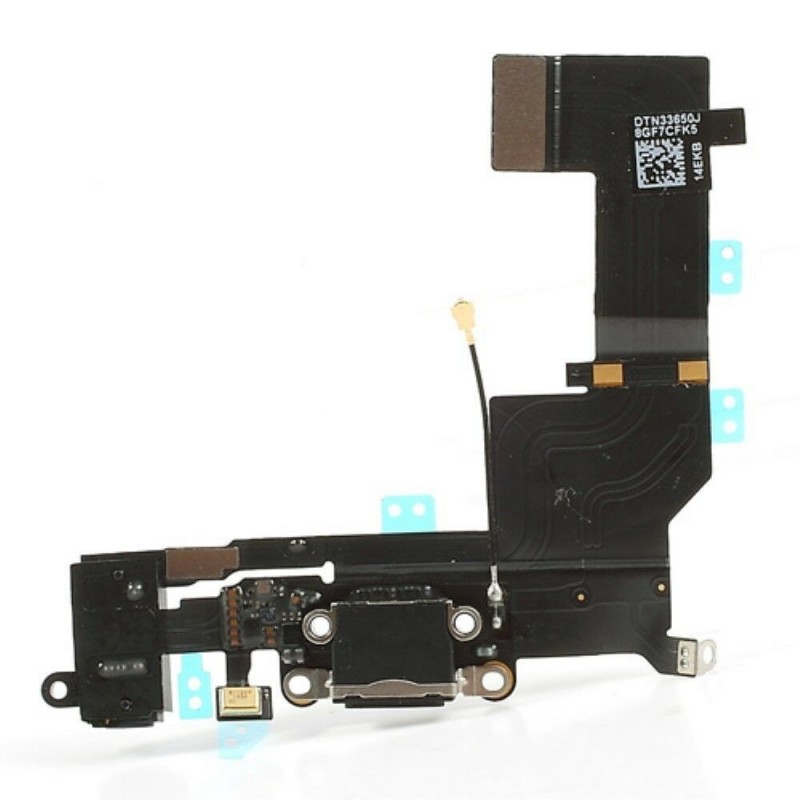 FLAT CONNETTORE per APPLE "iPhone 5s"  NERO DOCK MICROFONO RICARICA FLEX  